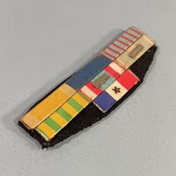 BARRETTE DE RAPPEL D'UN PLACARD DE 7 MEDAILLES D'UN ANCIEN SOUS OFFICIER ONM INDO ALGERIE ET POLICE